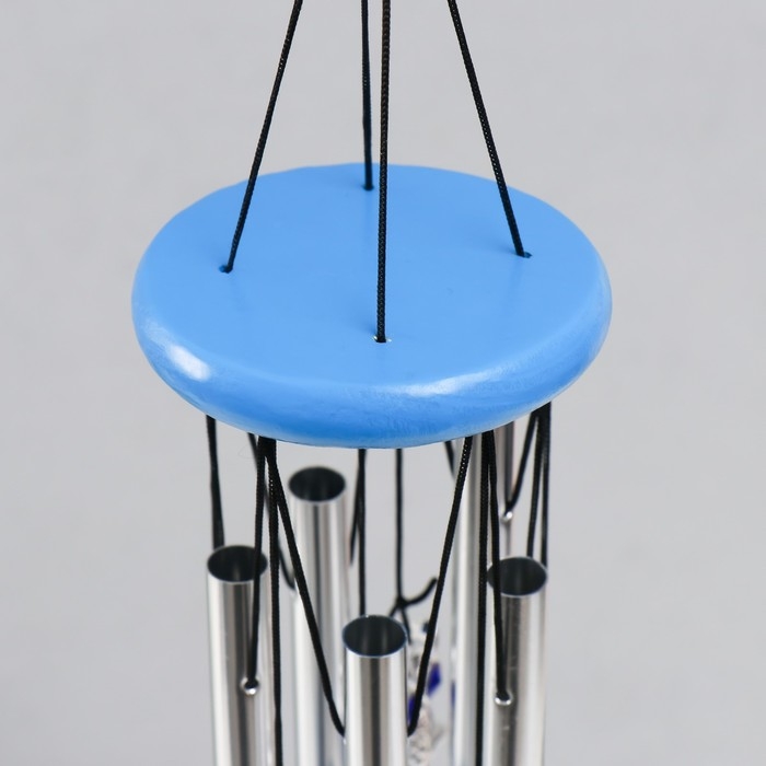 Музыка ветра металл, пластик Музыка ветра металл, пластик "Сова со стразами" 5 трубок 6 сов 50х8,5х8,5 см