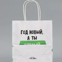 Пакет подарочный, крафтовый &laquo;Новогодний&raquo;, 22&times;25&times;12 см