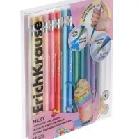 Карандаши механические 12 цветов ErichKrause Pastel Milky, шестигранные, 3 мм, с точилкой, в ПЭТ-боксе