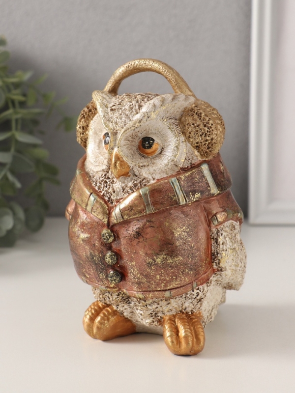 Сувенир полистоун Сувенир полистоун "Сова в куртке и наушниках" 11х11х16,5 см