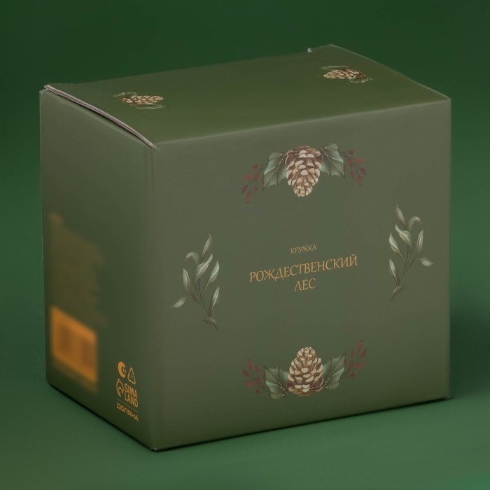 Кружка для чая фарфоровая Доляна «Рождественский вечер», 330 мл, цвет белый Кружка для чая фарфоровая Доляна «Рождественский вечер», 330 мл, цвет белый