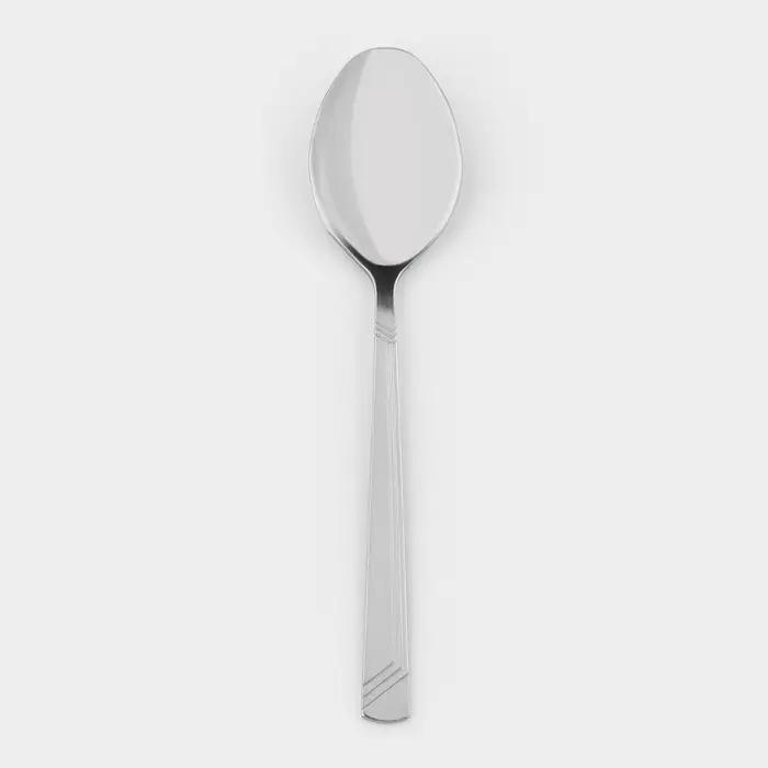 Ложка столовая &laquo;Аппетит&raquo;, длина 19.5 см, толщина 2 мм, цвет серебряный