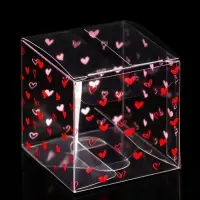 Складная прозрачная коробка из PVC, для упаковки подарков, «Сердца», 5×5×5 см