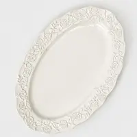 Блюдо сервировочное Garden rose, 35&times;23&times;2.5 см, керамика, белое