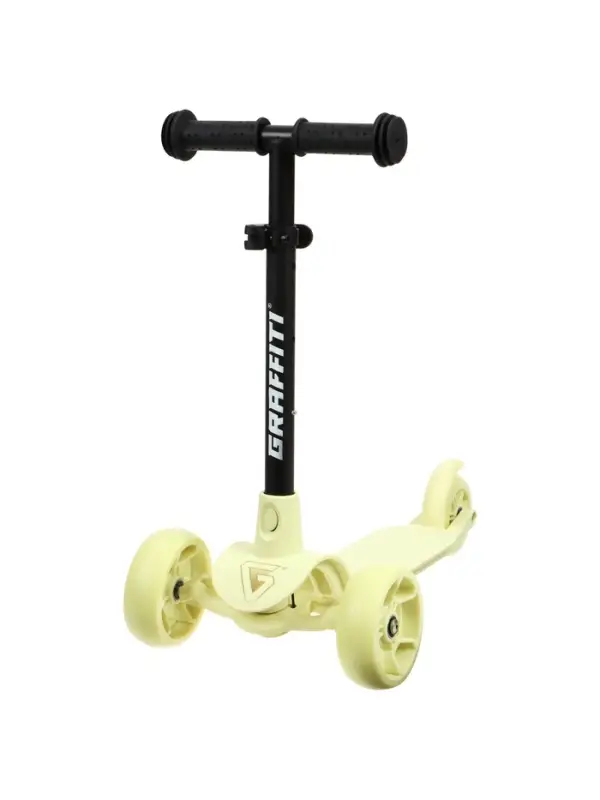 Самокат детский GRAFFITI Baby 24, колёса PU 120/100 мм, жёлтый