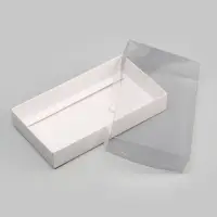 Кондитерская упаковка, коробка белая с PVC крышкой, 18&times;10&times;3 см