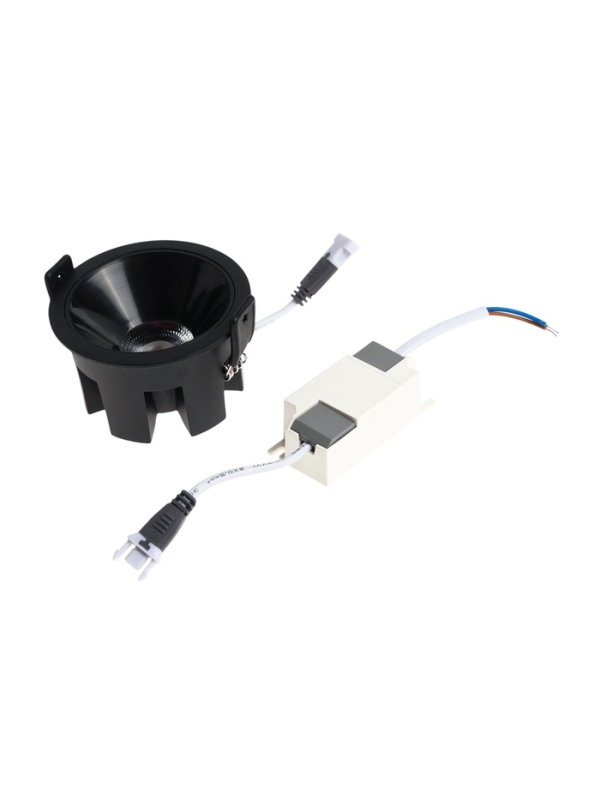 Светильник светодиодный встраиваемый, 12Вт, 4000К, с драйвером, D65, черный Светильник светодиодный встраиваемый, 12Вт, 4000К, с драйвером, D65, черный