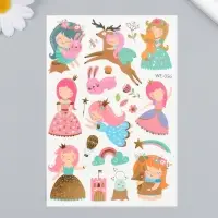 Переводные тату на тело цветные «Обнимашки со зверями», с золотом, 15×10.5 см