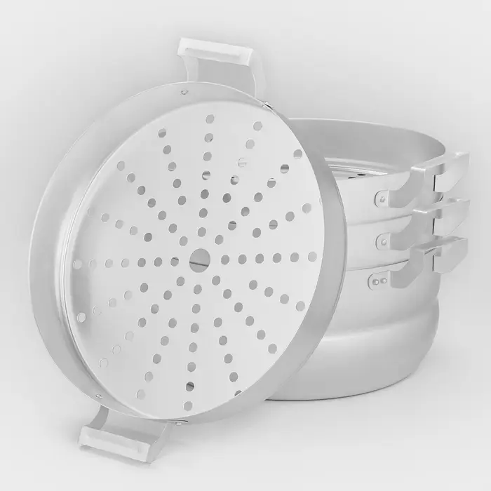 Мантоварка, 13 л, d=34.5 см, с 3 сетками, с крышкой, штампованный алюминий