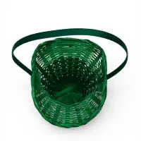 Корзина плетеная 21 х 18 х 14 см, ручка h=15 см, зеленый "шляпа"