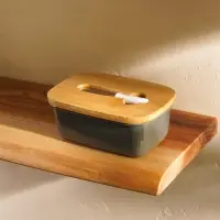 Маслёнка SL Home &laquo;Каса Перфекто&raquo;, с ножом для масла, бамбуковая крышка, 15&times;10&times;5.5 см