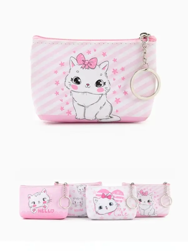 Кошелёк детский &laquo;Кошечки&raquo;, монетница, на молнии 10.5&times;2.5&times;8 см, МИКС