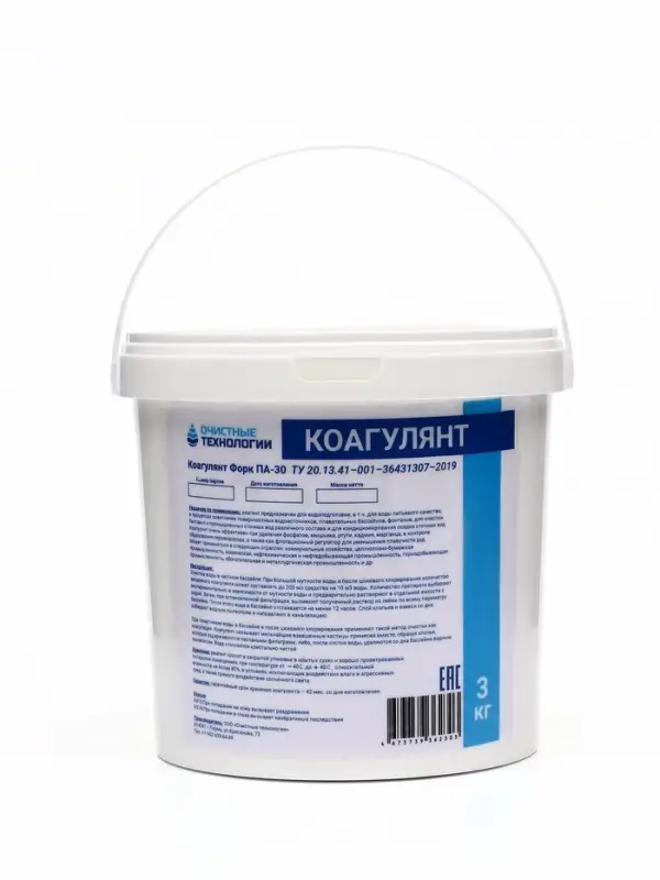 Средство для бассейна Коагулянт &laquo;Очистные технологии&raquo;, порошок, ведро 3 кг