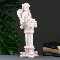 Фигура гипс &laquo;Ангел сидя на колонне&raquo;, состаренный, 16&times;16&times;51 см