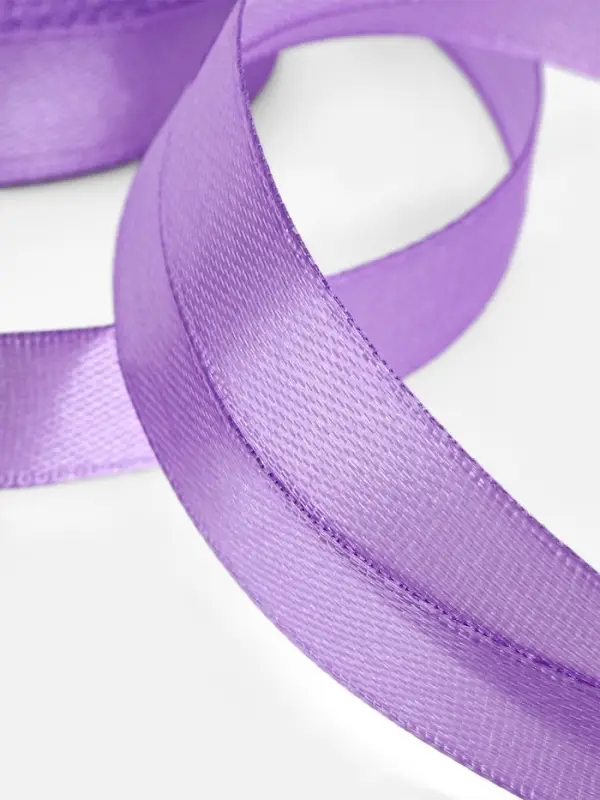 Лента атласная, 12 мм, 23±1 м, сиреневая Лента атласная, 12 мм, 23±1 м, сиреневая