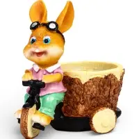 Фигурное кашпо 13 х 9 х 15см  "Заяц на велосипеде"