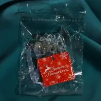 Украшение ёлочное "Льдинка" гроздь кристалл, 18х2,5 см, прозрачный