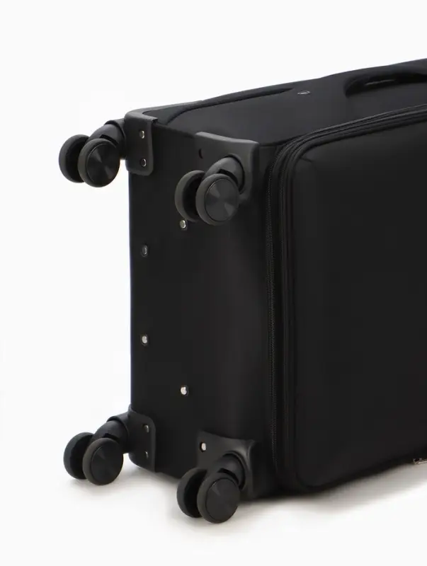 Чемодан на колёсах TEXTURA, с увеличением, кодовый замок, 42&times;26&times;68 см, 24", чёрный