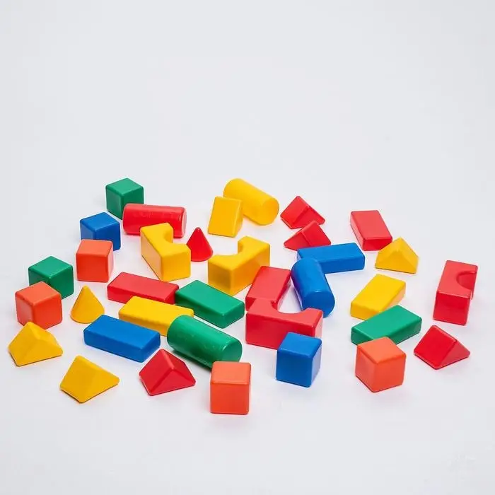 Кубики детские, пластиковые, цветные, 36 штук, 6&times;6 см