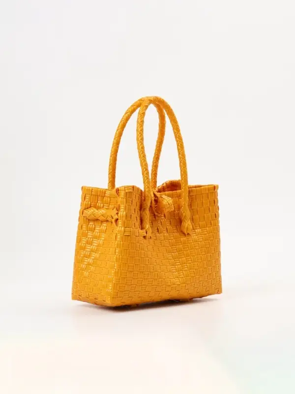 Сумка плетёная пластиковая, 23&times;11&times;30 см, жёлтая