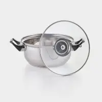 Набор посуды &laquo;Чёрная ночь&raquo;, 8 предметов: кастрюли 1.5 л, 2 л, 3 л, сковородка d=24 см, 4 крышки, индукция, нержавеющая сталь