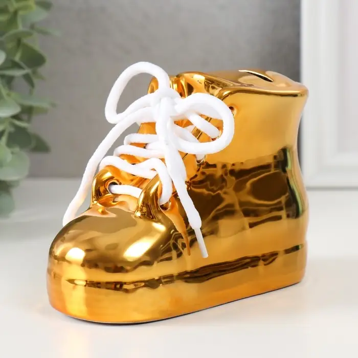 Копилка для денег &laquo;Золотой ботинок&raquo;, керамика, 13&times;6.3&times;9.5 см