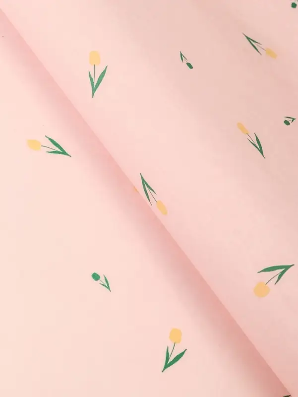 Бумага упаковочная тишью, «Цветы», розовый, 50 см × 70 см 17 грамм Бумага упаковочная тишью, «Цветы», розовый, 50 см × 70 см 17 грамм