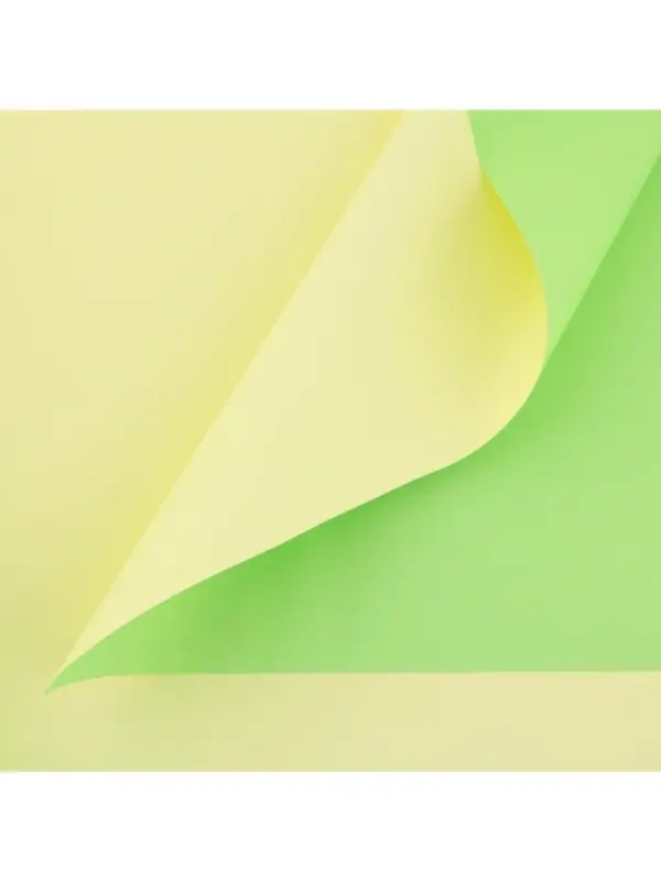 Плёнка для цветов упаковочная пудровая двухсторонняя &laquo;Салатовый+жёлтый&raquo;, 50 мкм, 0.5&times;10 м