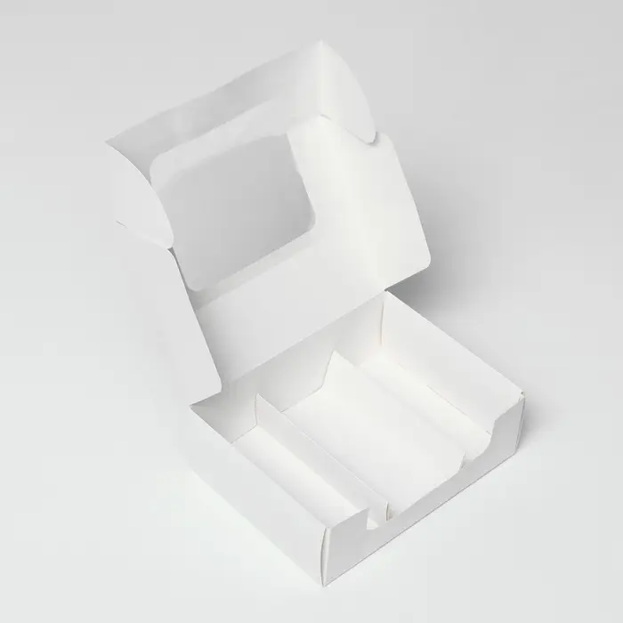Коробка складная, под 3 эклера, белая, 20&times;20&times;5 см