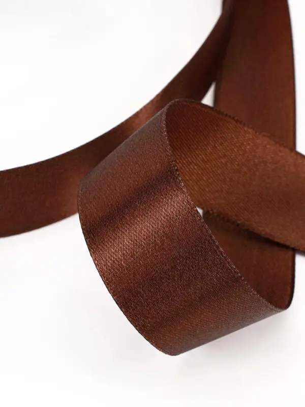 Лента атласная, 25 мм, 23&plusmn;1 м, тёмно-коричневая №32