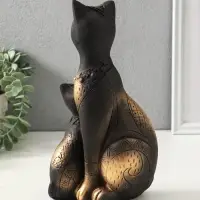 Копилка для денег &laquo;Коты Фараоны&raquo;, гипс, чёрная в золоте, 27.5&times;15&times;9 см