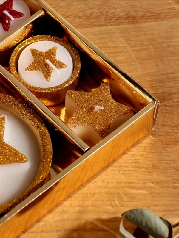 Набор свечей  Набор свечей "Звёзды и подсвечник" 7 шт 15,8х16,8х3,3 см