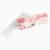 Коробочка для макарун с PVC крышкой «С любовью», 19.5 х 5 х 4.5 см