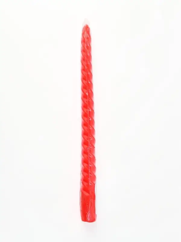 Свеча витая, 2.2&times;25 см, лакированная красная