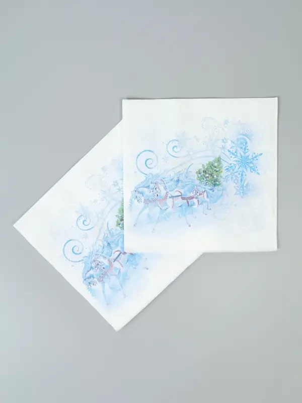 Салфетки бумажные двухслойные «Три белых коня», 33х33, 20 шт