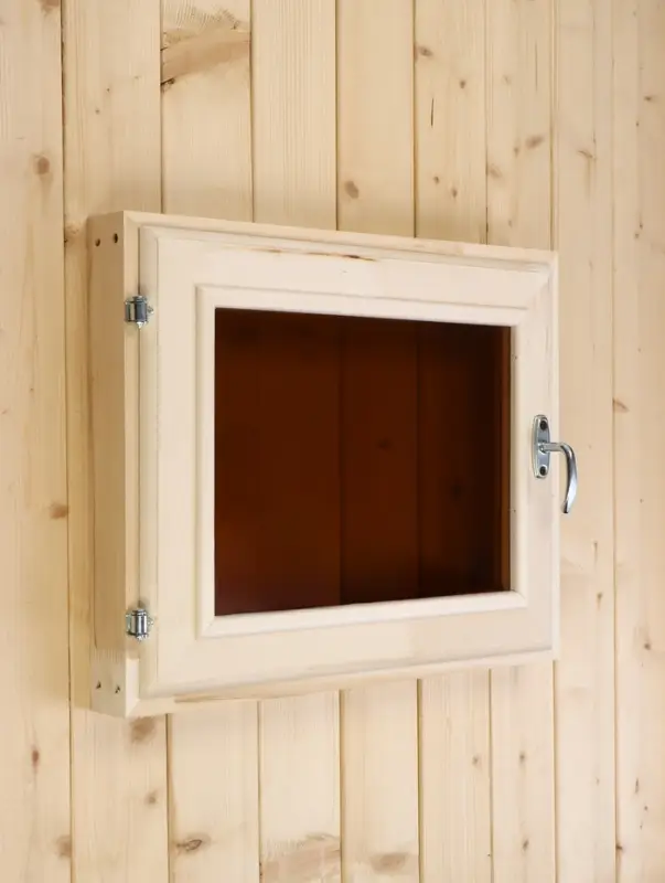 Окно деревянное для бани и сауны, 40&times;50 см, двойное стекло, тонированное