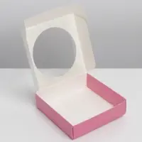 Коробка для макарун с низкими бортами, кондитерская упаковка, &laquo;Нежность&raquo;, 11х 11х 3 см