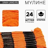 Нитки мулине Bestex, оранжевый цвет (108), 24 шт. в уп.