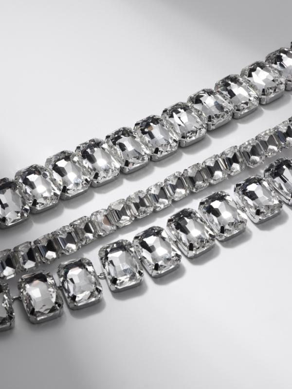 Чокер-колье «Сияние» трио, цвет белый в серебре, 36 см