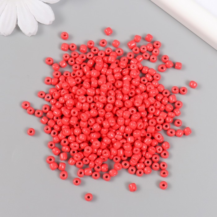 Бисер стекло 6/0  Бисер стекло 6/0 "Коралл" яркий 450 гр