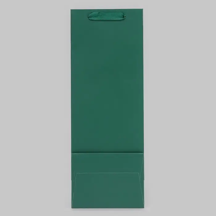 Пакет подарочный под бутылку &laquo;Зелёный&raquo; 13&times;36&times;10 см, 1 шт.