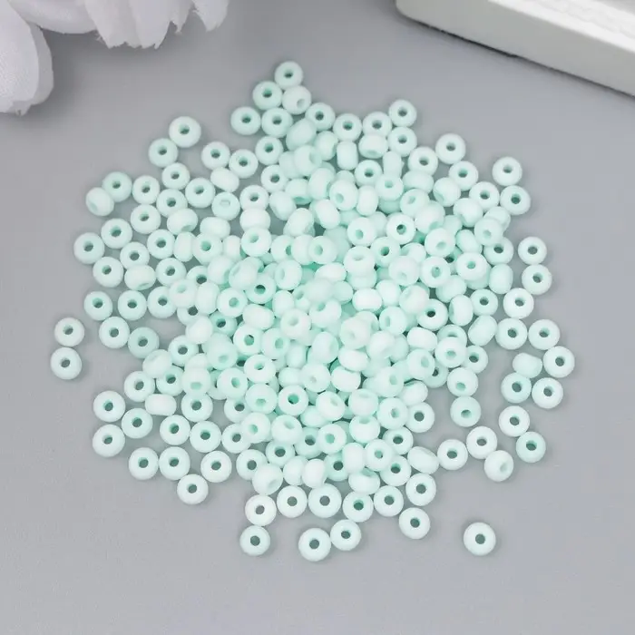 Бисер стекло 8/0  Бисер стекло 8/0 "Маршмеллоу. Матовый. Мята" 10 гр