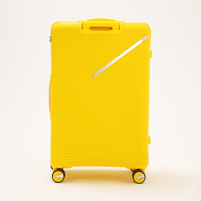 Чемодан большой 100 л (L), отдел на молнии, кодовый замок, 4 колеса, цвет жёлтый Чемодан большой 100 л (L), отдел на молнии, кодовый замок, 4 колеса, цвет жёлтый