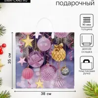 Пакет новогодний &laquo;Карамельки&raquo;, полиэтиленовый с пластиковой ручкой, 38&times;35 см, 90 мкм