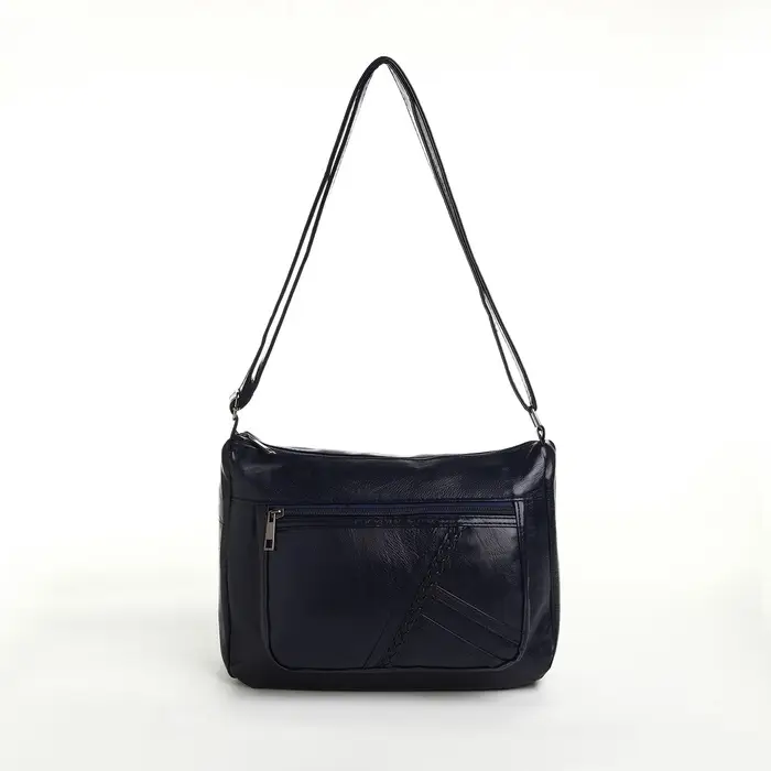 Сумка женская кросс-боди на молнии, 28&times;10&times;20 см, тёмно-синяя