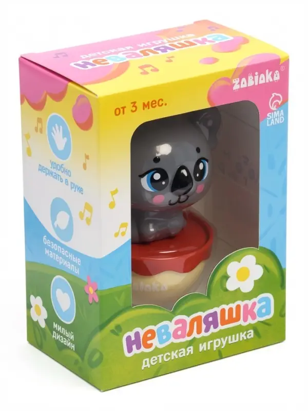 Игрушка детская, неваляшка &laquo;Коала&raquo;, серый