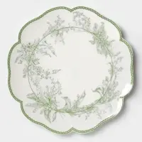 Тарелка обеденная WY Bloomware. d=27 см, фарфор, белая, зелёная