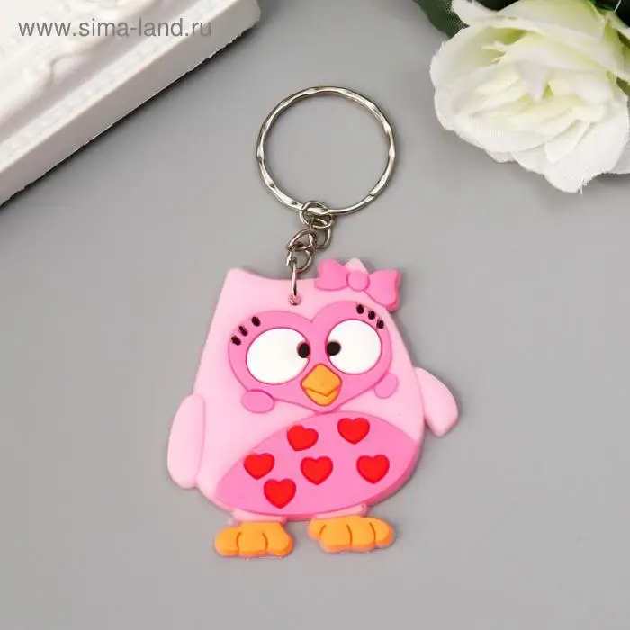 Брелок резина  Брелок резина "Совята смешные" МИКС 4,7х4,6 см