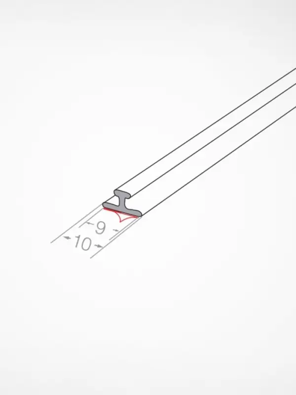 Т-профиль пластиковый для крепления разделителей на полке, 1000&times;10&times;10 мм, прозрачный