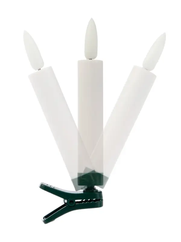 Светодиодные &laquo;Свечи на прищепках&raquo; 10 см, набор 10 шт., 10 LED, от батареек АААх10, пульт, свечение тёплое белое